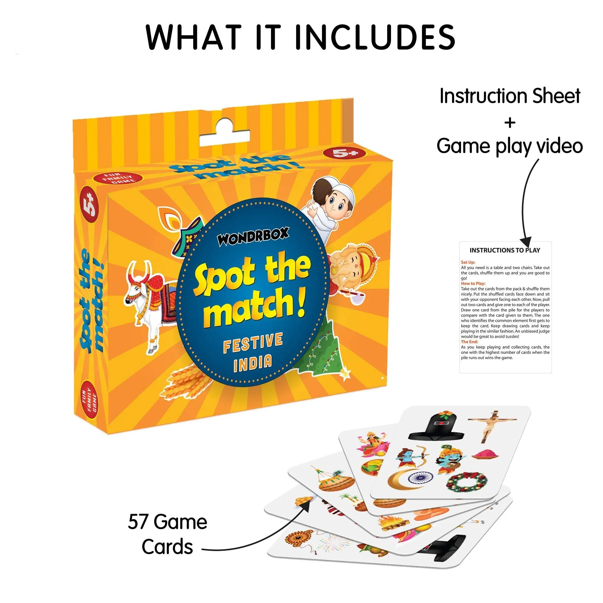 WONDRBOX Kids Card Games for Kids. (Spot The Match)