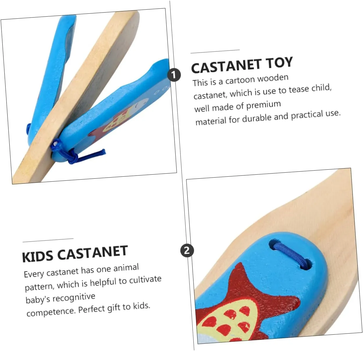 Wooden Castanets - 3 Pack