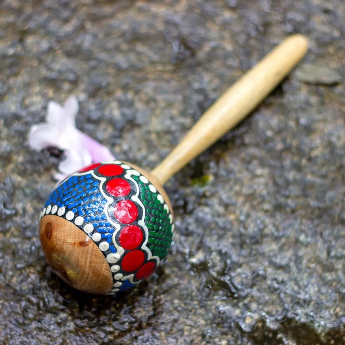 Wooden Maracas Shaker Painted