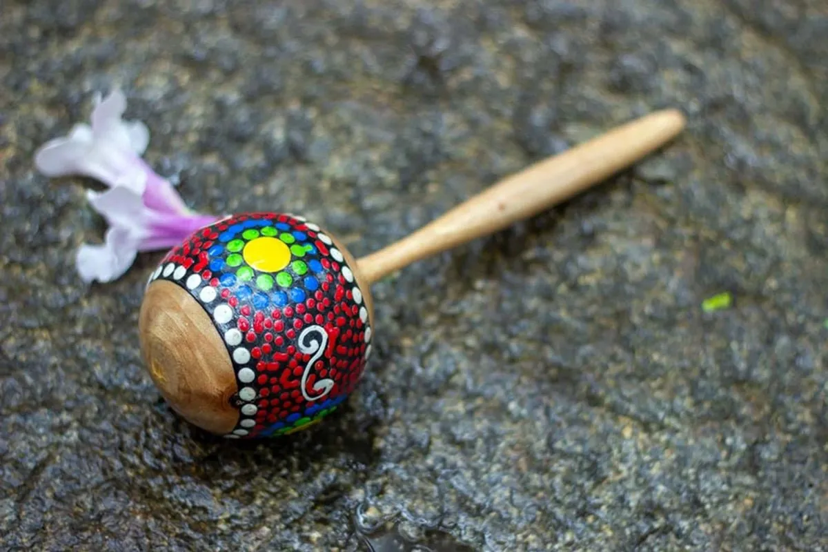 Wooden Maracas Shaker Painted