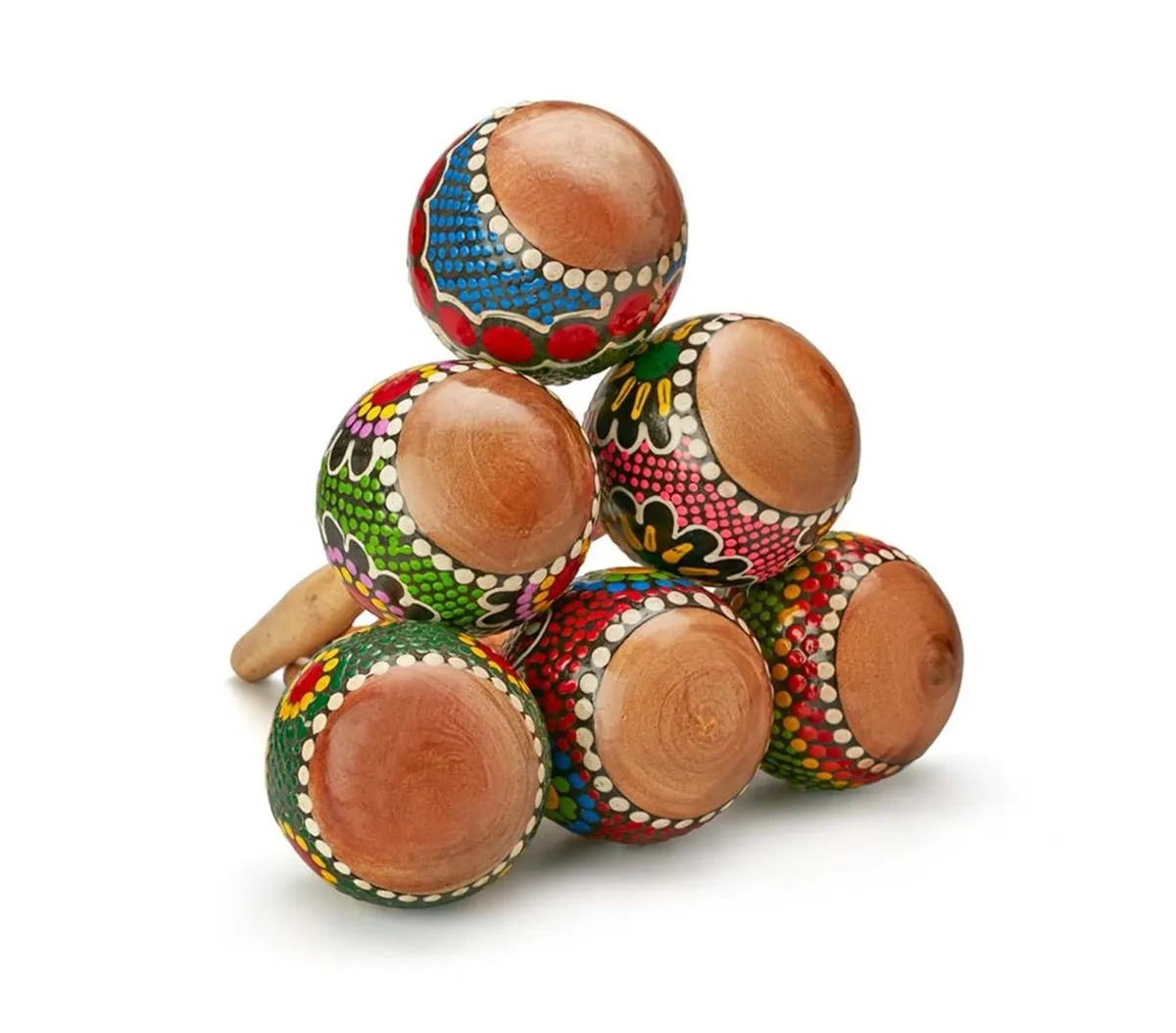Wooden Maracas Shaker Painted