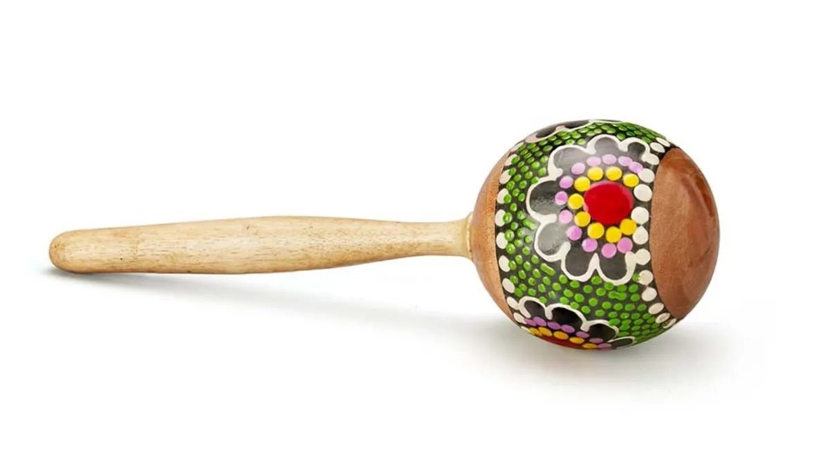 Wooden Maracas Shaker Painted